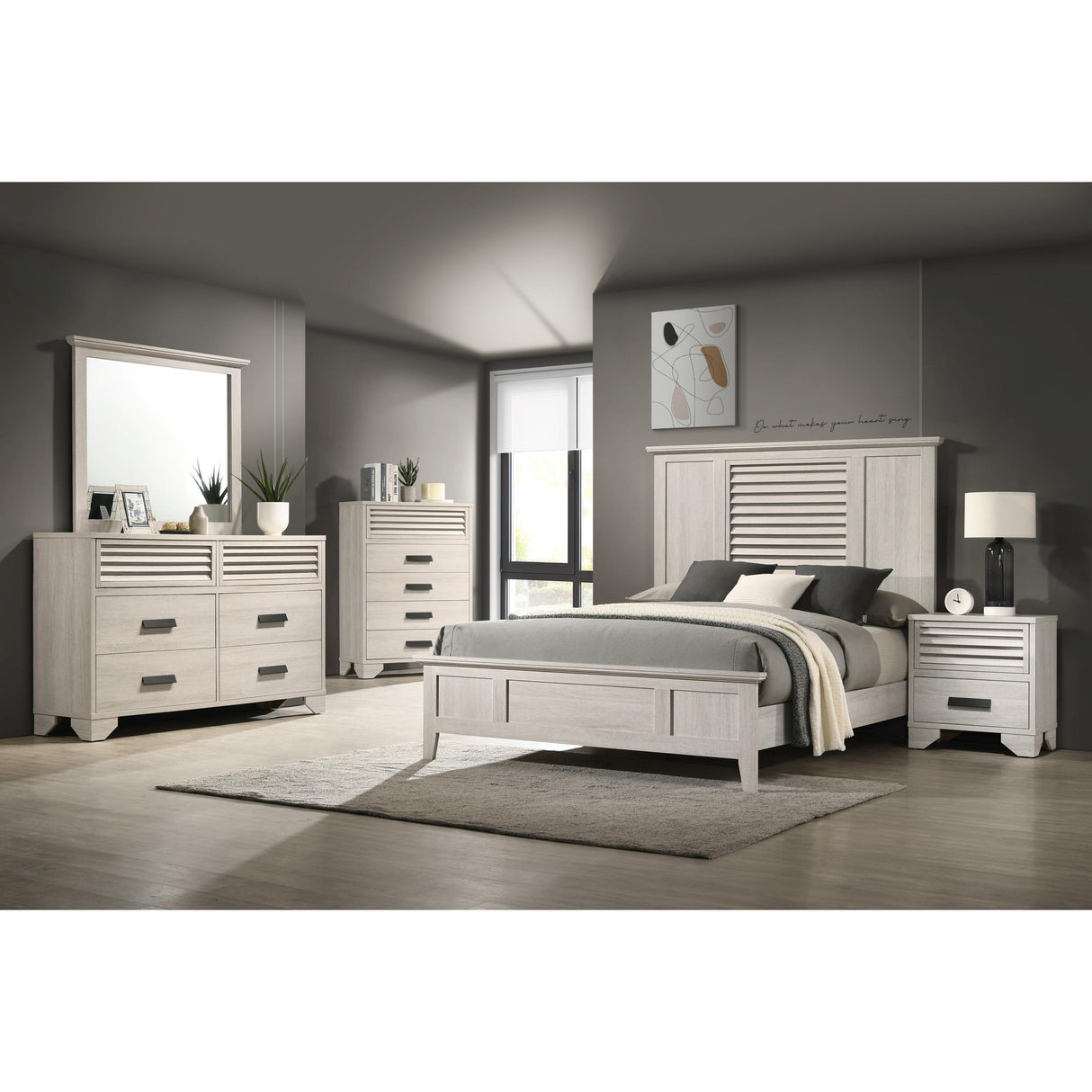 Crown Mark Sarter B4740-K King Bed - White IMAGE 2