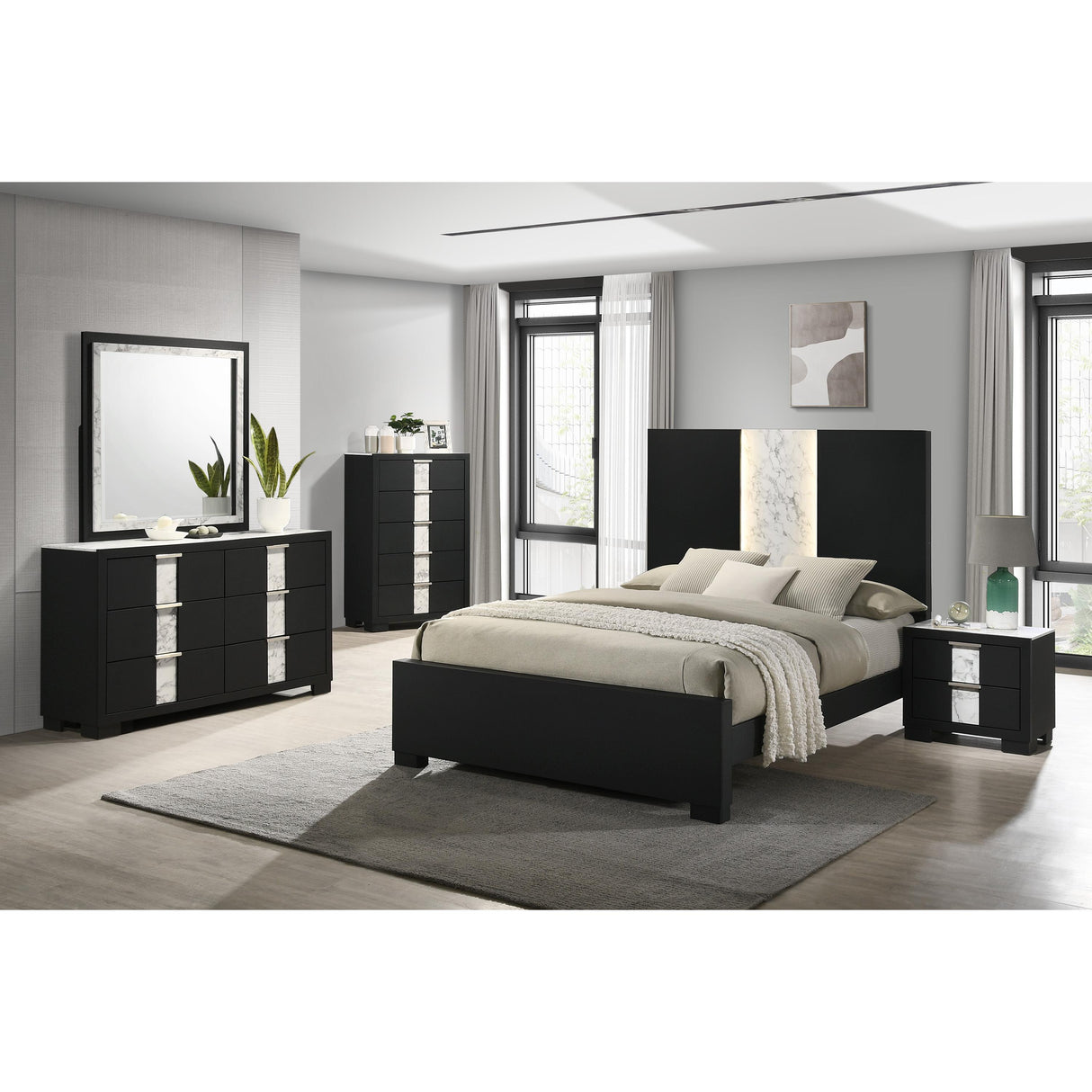 Crown Mark Rangley B6835-1 Dresser - Black IMAGE 2
