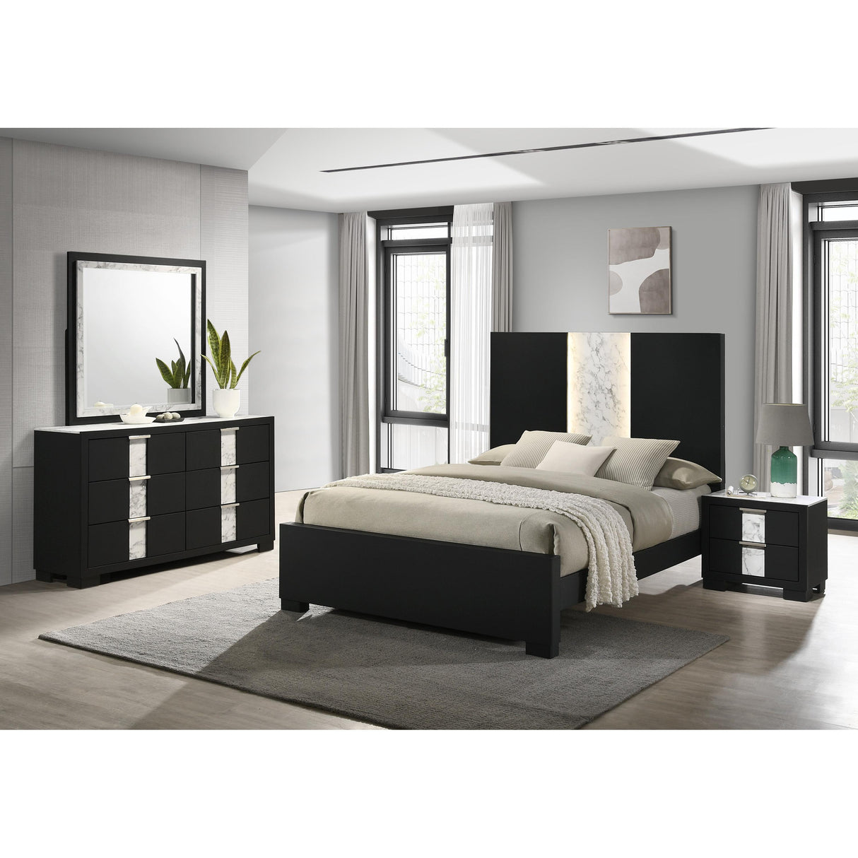 Crown Mark Rangley B6835-1 Dresser - Black IMAGE 3