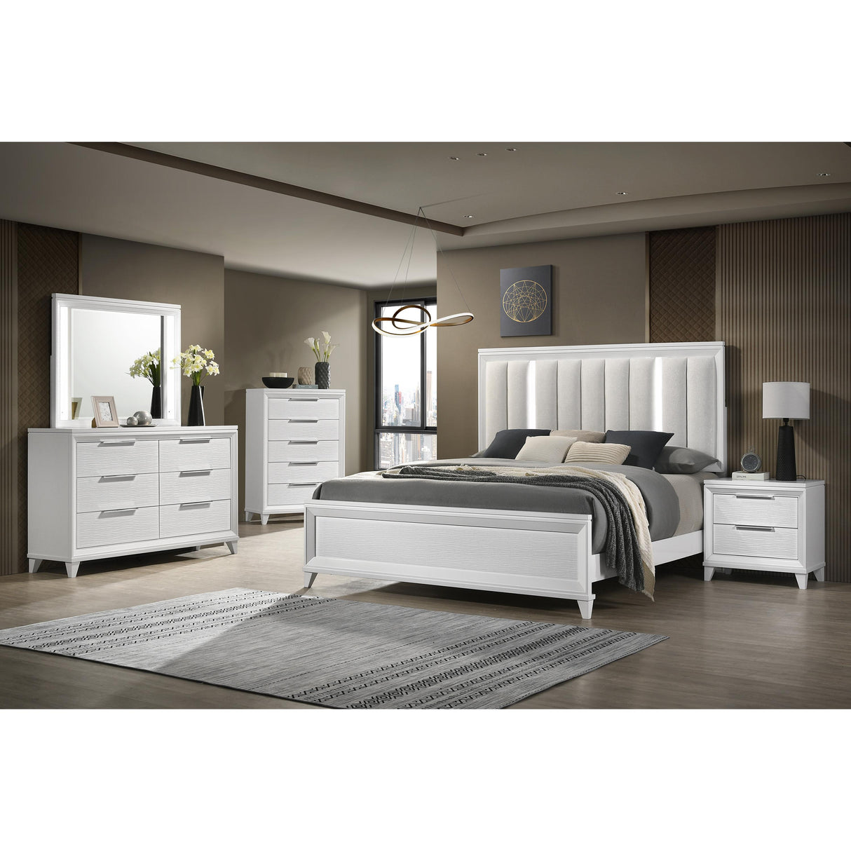 Crown Mark Cressida B7300-11 Dresser Mirror with LED IMAGE 2