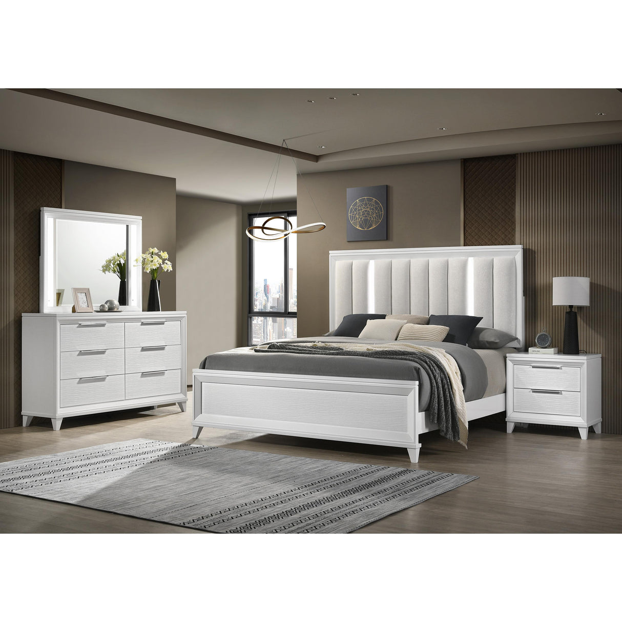 Crown Mark Cressida B7300-11 Dresser Mirror with LED IMAGE 3