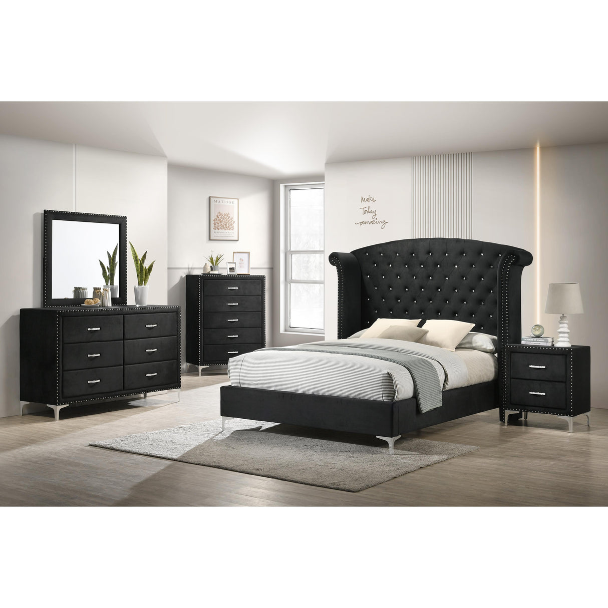 Crown Mark Lucinda B9265-4 Chest - Black IMAGE 2