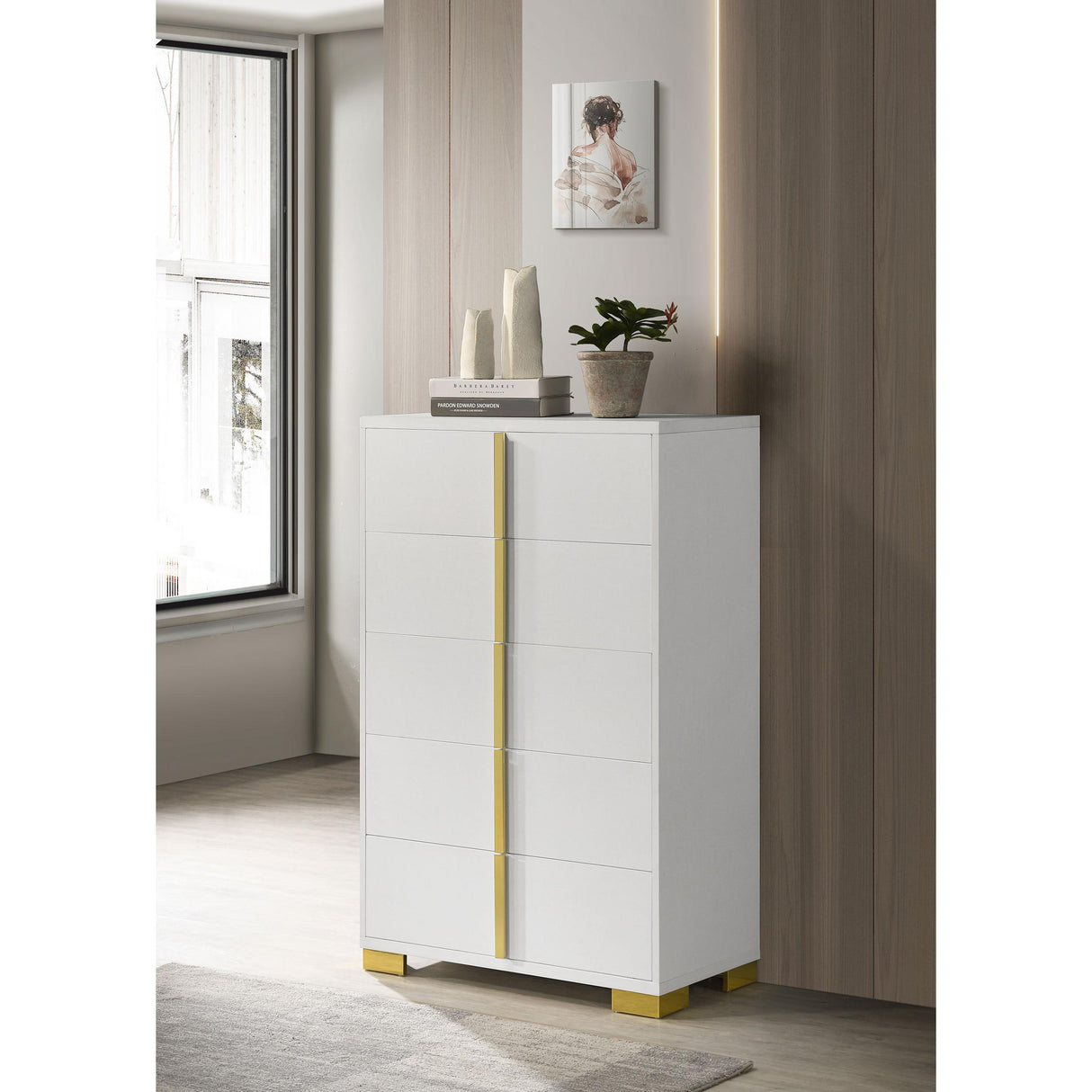 Coaster Furniture Marceline 222935 5-Drawer Bedroom Chest - White IMAGE 2