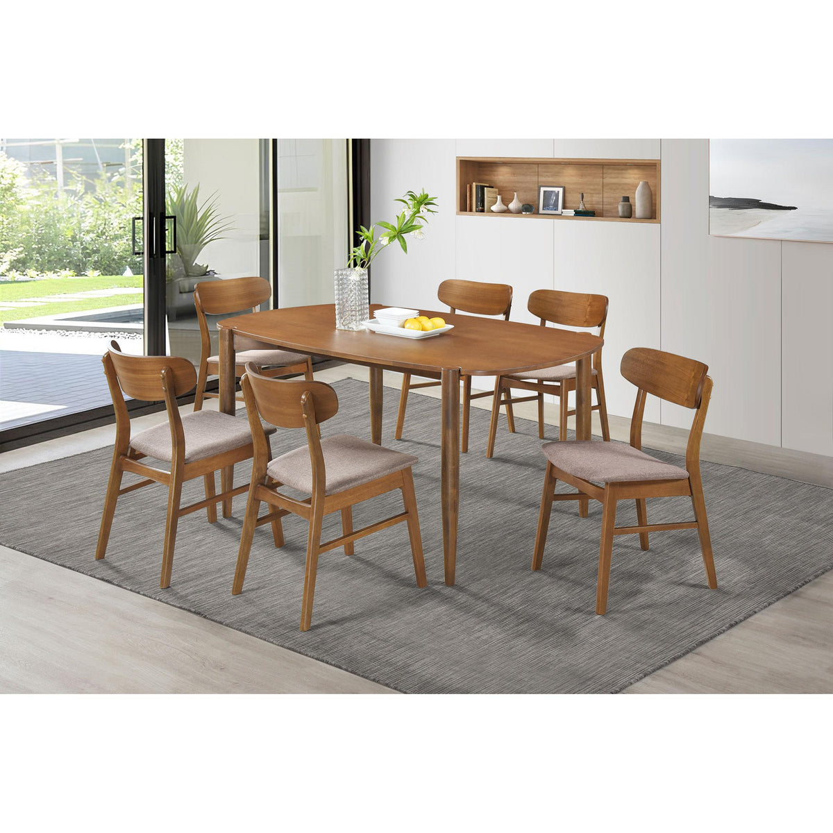 Coaster Furniture Dortch 108462 Dining Side Chair - Walnut and Brown IMAGE 3