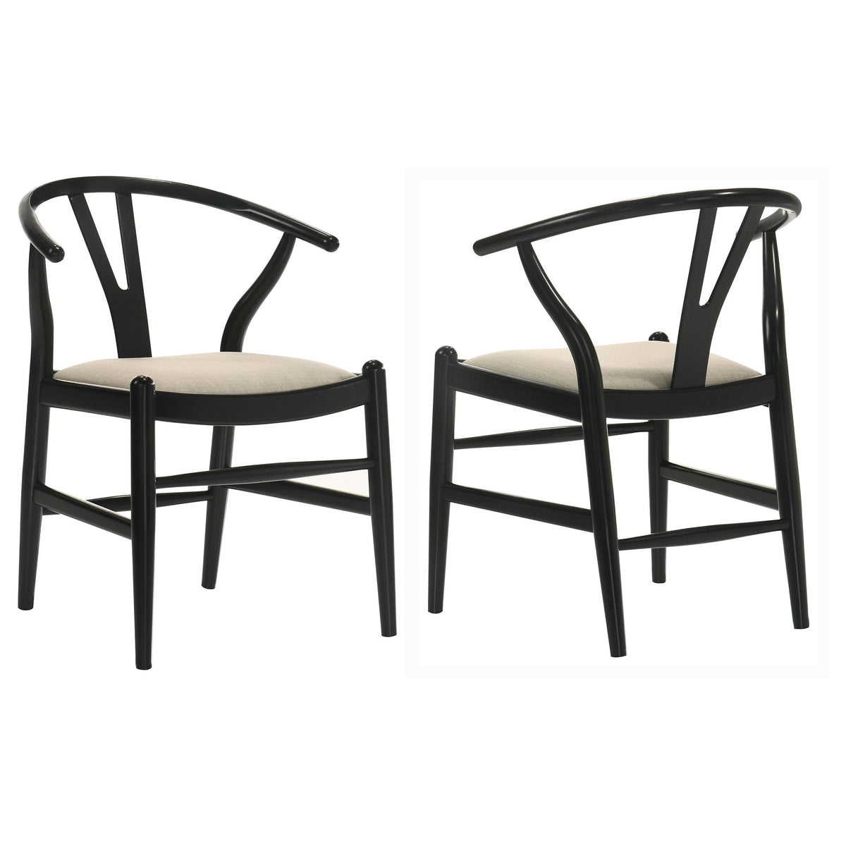 Coaster Furniture Crestmont 108482 Wood Wishbone Dining Side Chair - Black IMAGE 1