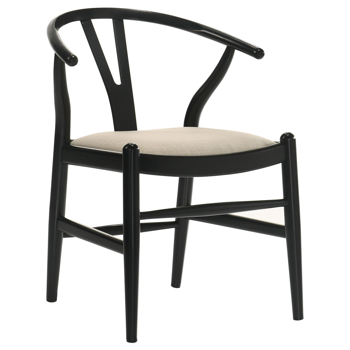 Coaster Furniture Crestmont 108482 Wood Wishbone Dining Side Chair - Black IMAGE 2