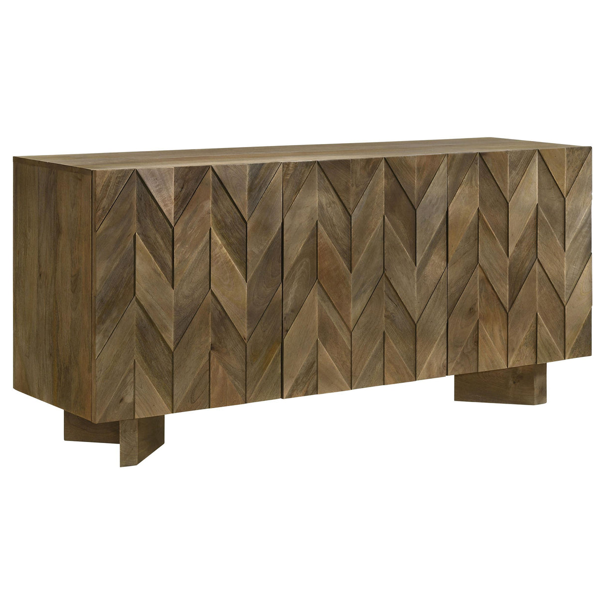 Coaster Furniture Tyler 130515 3-door Solid Wood Sideboard Buffet Cabinet - Mango Brown IMAGE 1