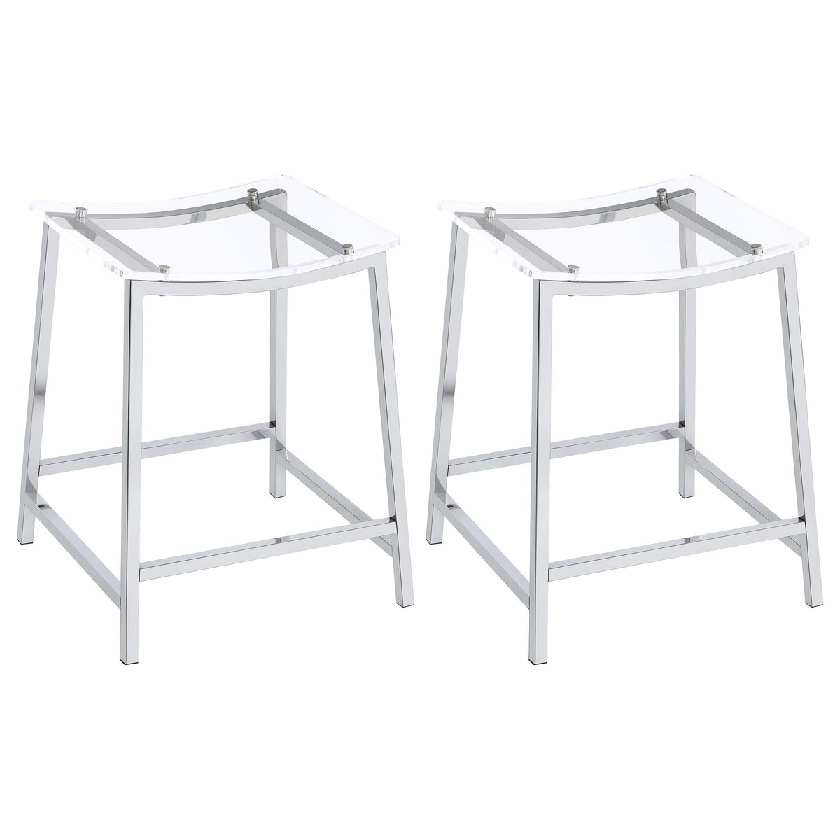 Coaster Furniture Jovani 182358 Acrylic Backless Counter Stool - Chrome IMAGE 1