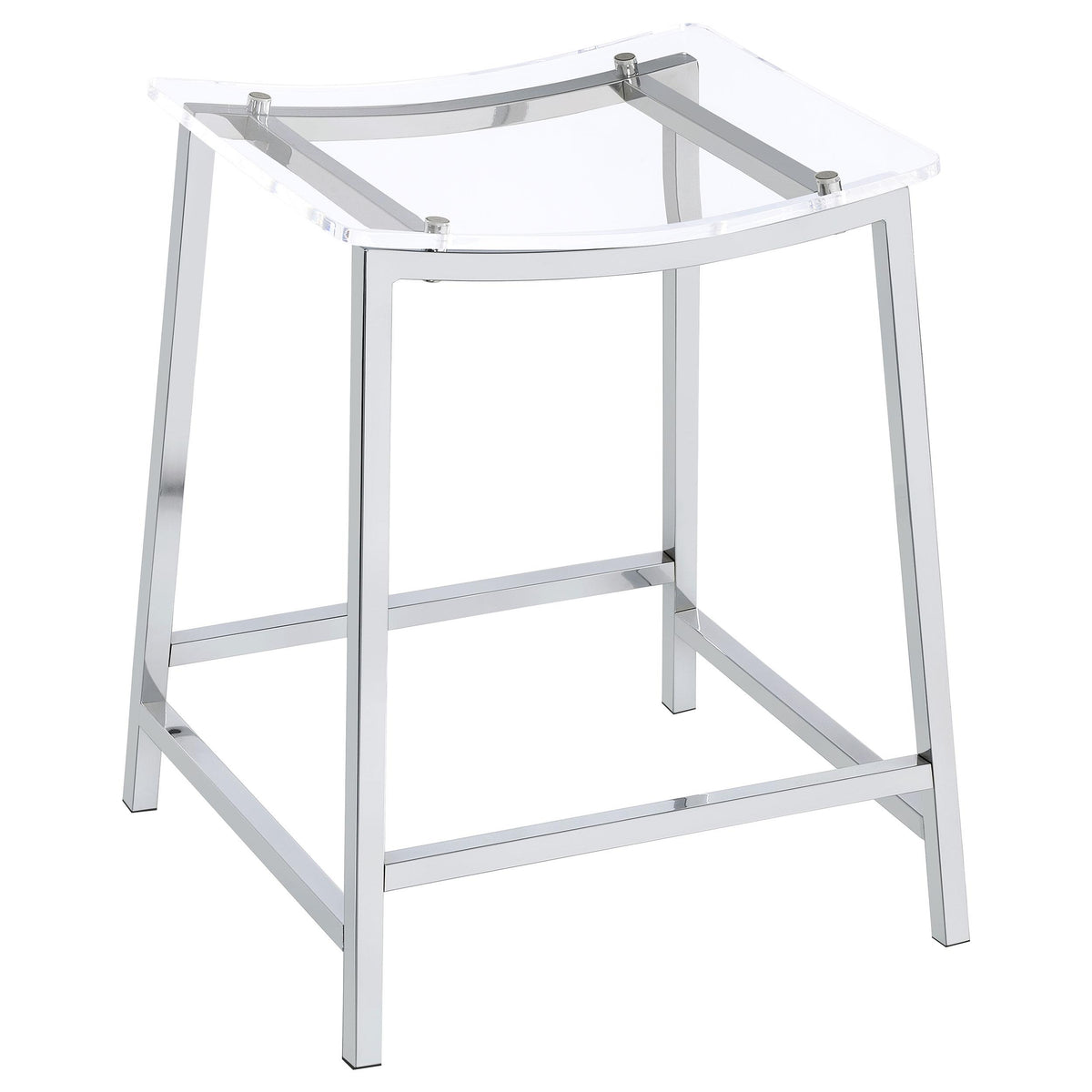 Coaster Furniture Jovani 182358 Acrylic Backless Counter Stool - Chrome IMAGE 2