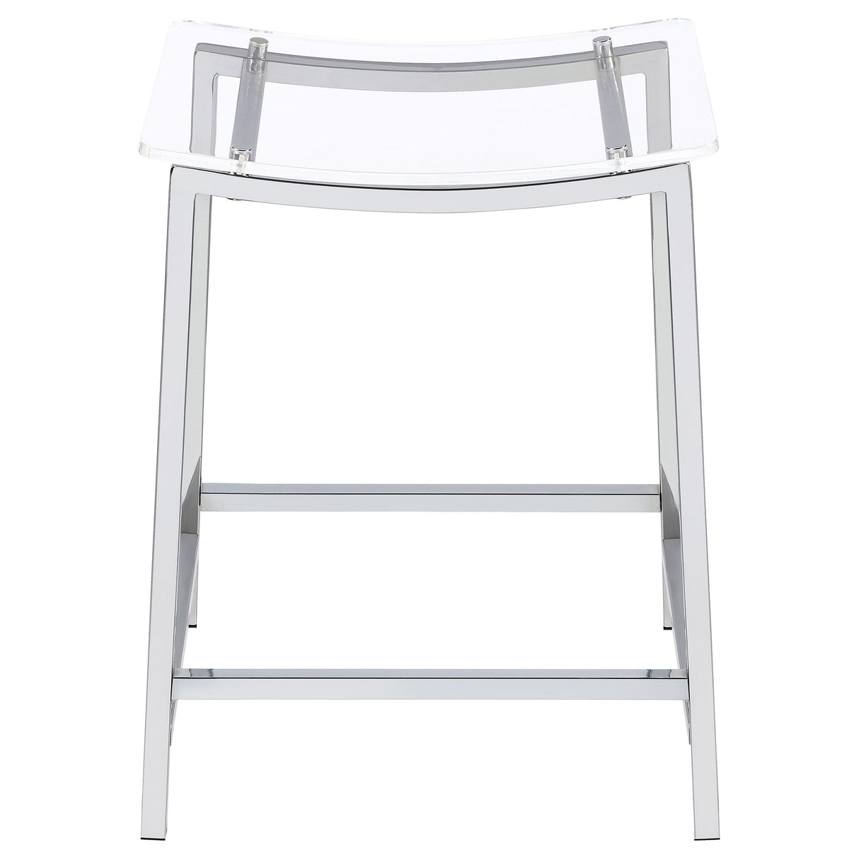Coaster Furniture Jovani 182358 Acrylic Backless Counter Stool - Chrome IMAGE 3