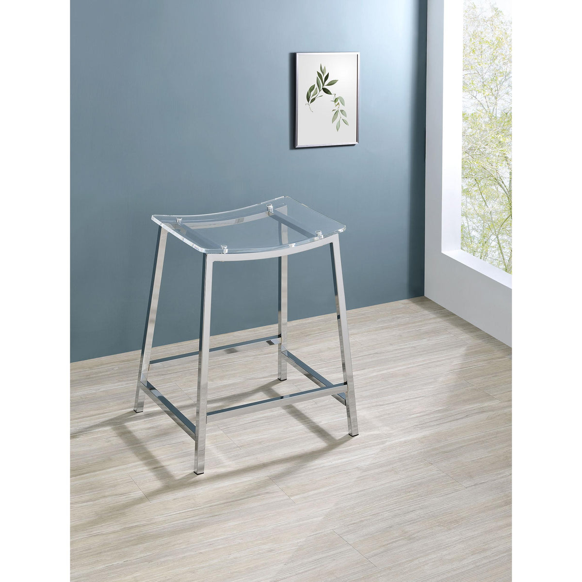 Coaster Furniture Jovani 182358 Acrylic Backless Counter Stool - Chrome IMAGE 3