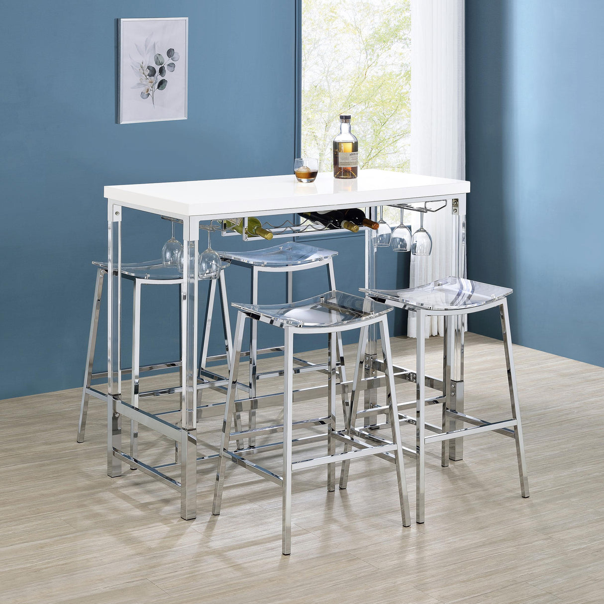 Coaster Furniture Jovani 182359 Acrylic Backless Bar Stool - Chrome IMAGE 7