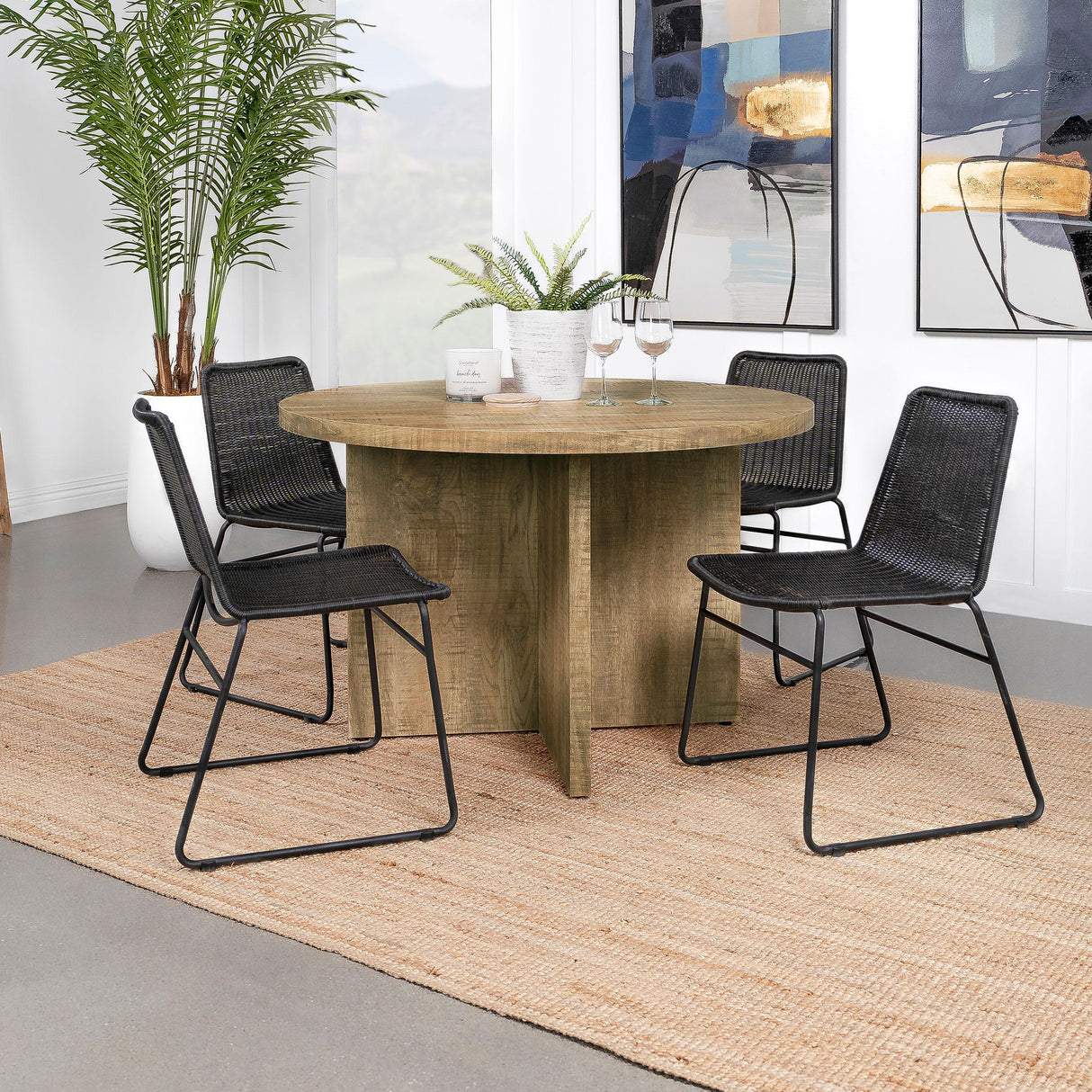 Coaster Furniture Jamestown 183021 Round 47-inch Composite Wood Dining Table - Mango IMAGE 6