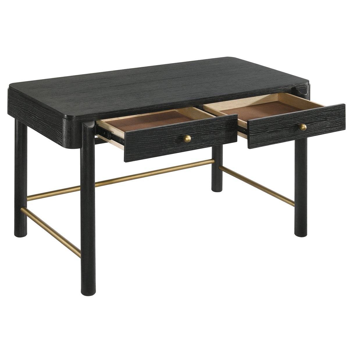 Coaster Furniture Arini 224337 2-Drawer Vanity Desk Makeup Table - Black IMAGE 3