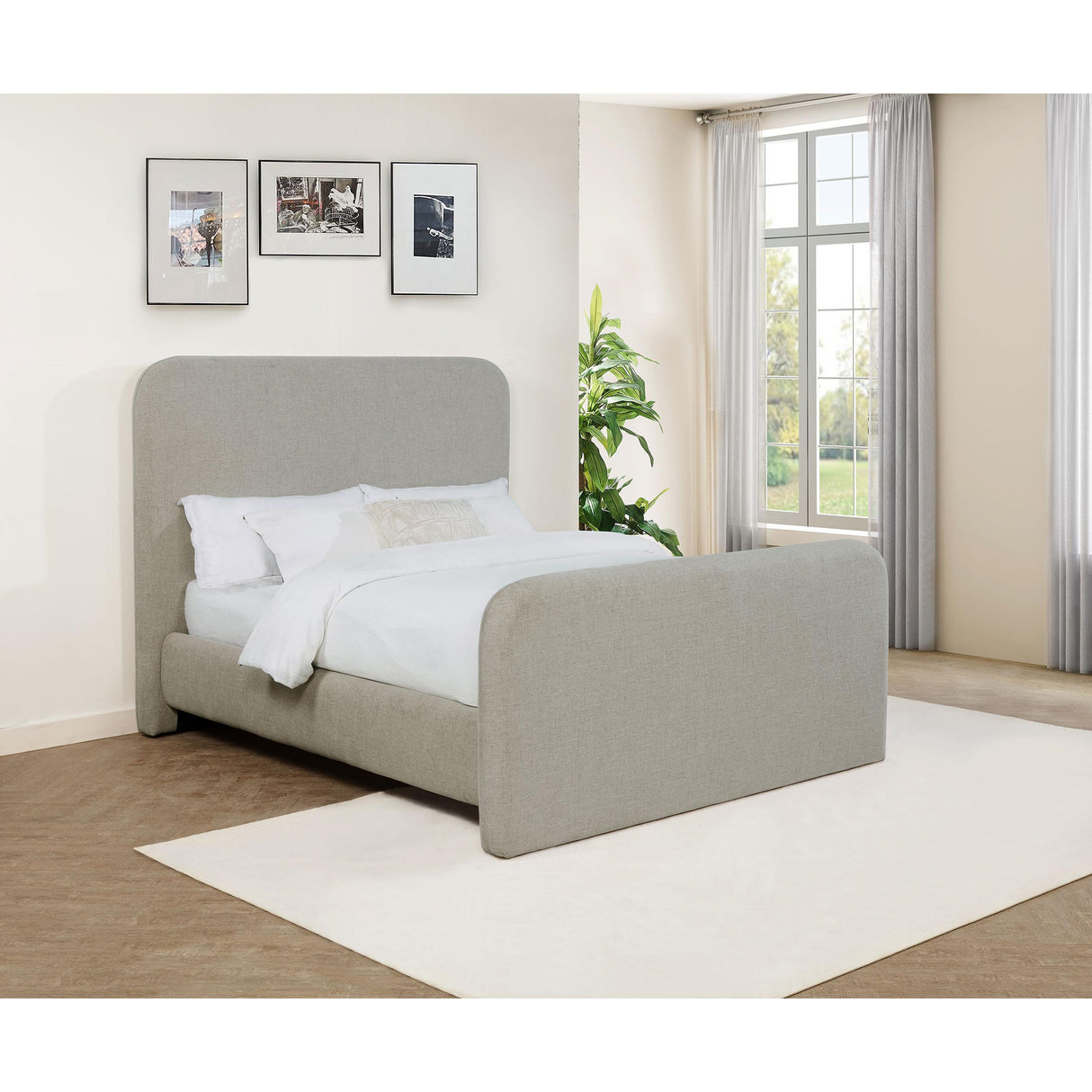Coaster Furniture Wren 302052Q Upholstered Queen Panel Bed - Grey IMAGE 2