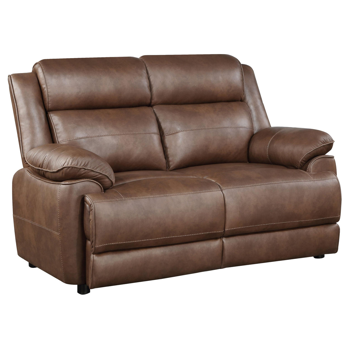 Coaster Furniture Ellington 508282 Upholstered Padded Arm Loveseat - Dark Brown IMAGE 1