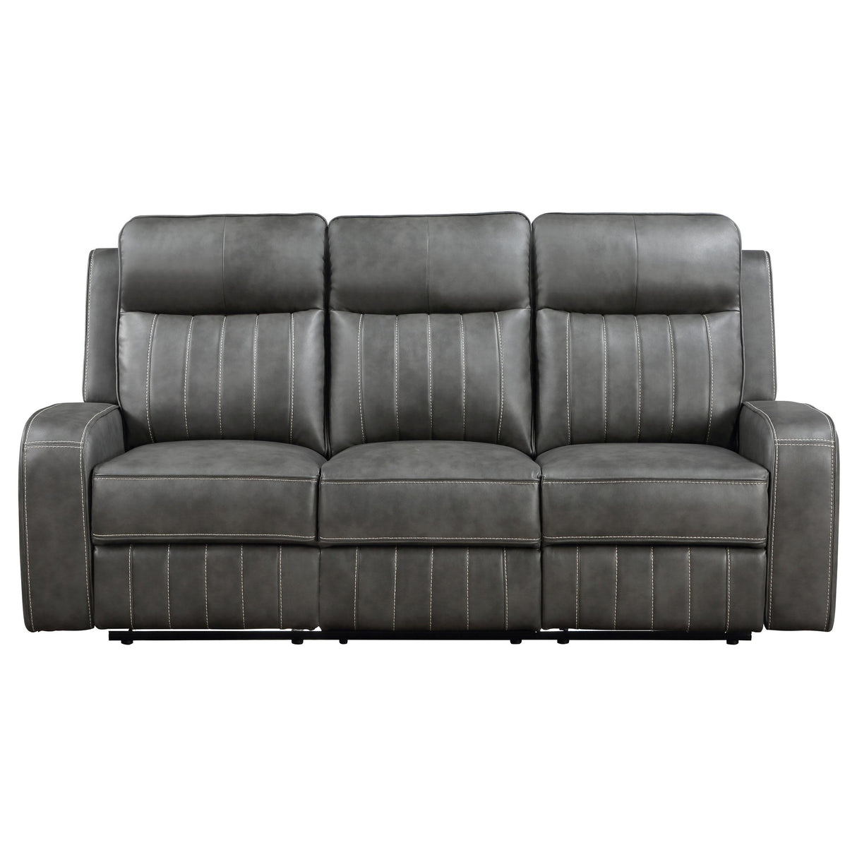 Coaster Furniture Raelynn 603191 Upholstered Track Arm Motion Sofa - Grey IMAGE 4