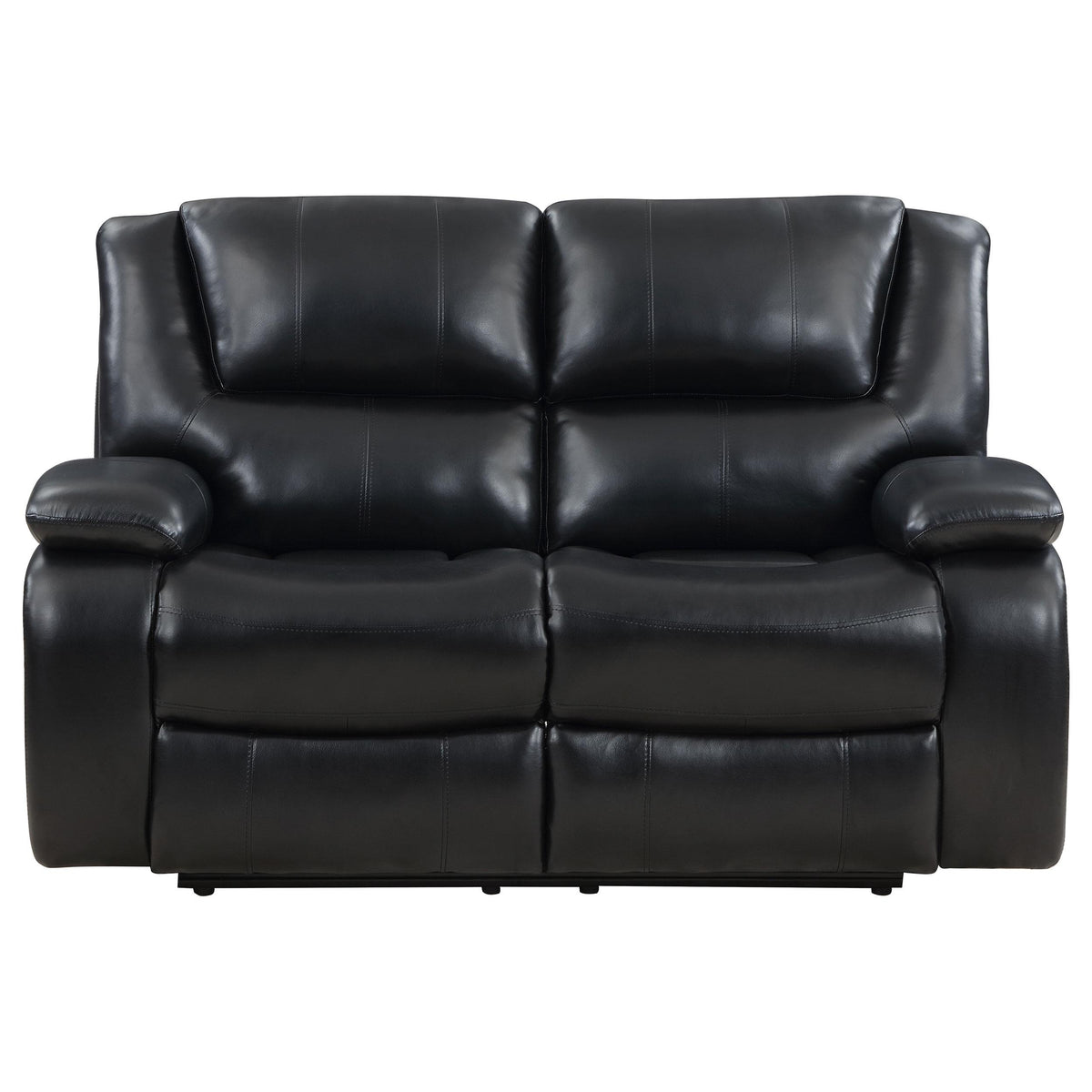 Coaster Furniture Camila 610245 Upholstered Motion Reclining Loveseat - Black IMAGE 5
