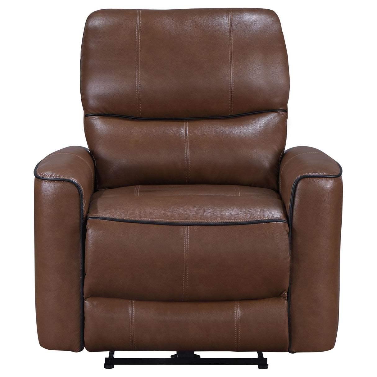 Coaster Furniture Greenfield 610266P Upholstered Power Recliner Chair - Saddle Brown IMAGE 3