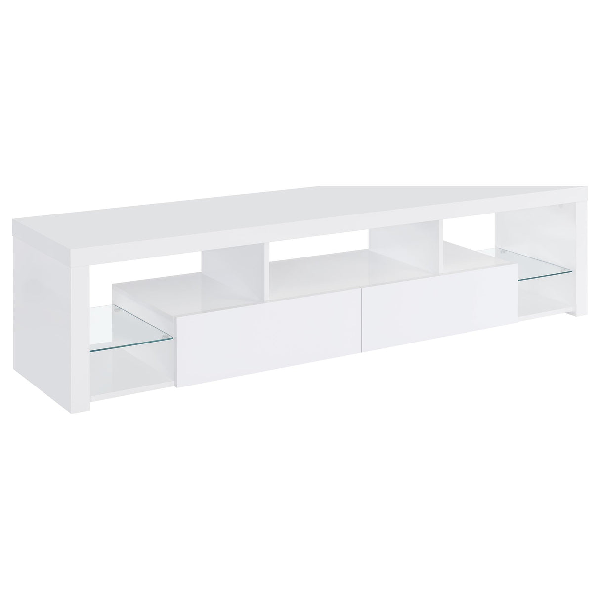 Coaster Furniture Jude 704251-SET 3-Piece Entertainment Center with 71" TV Stand - White High Gloss IMAGE 2