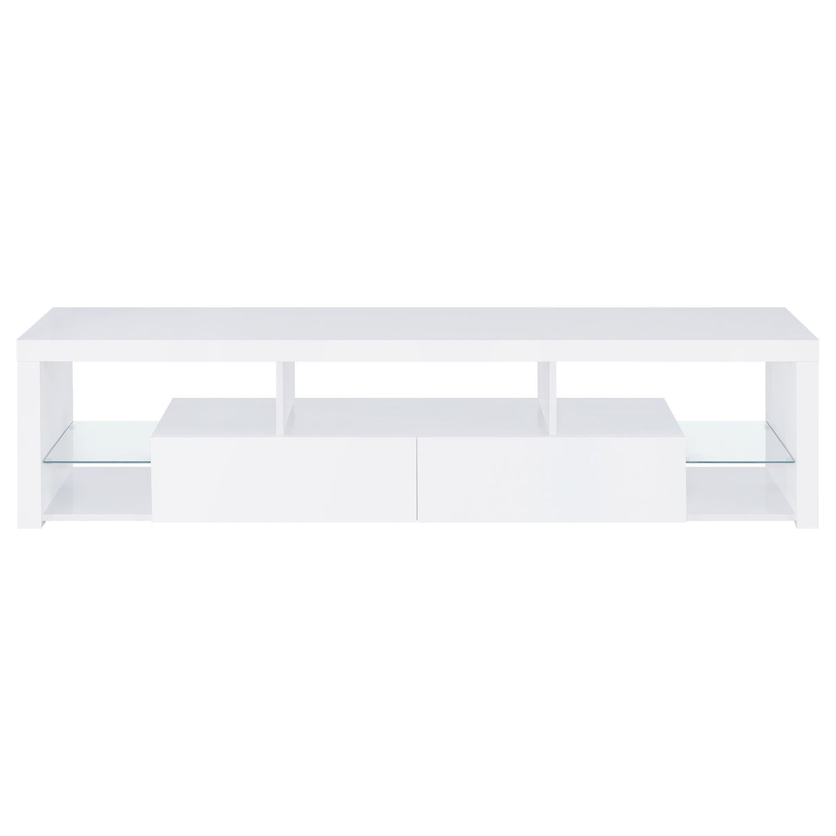 Coaster Furniture Jude 704251-SET 3-Piece Entertainment Center with 71" TV Stand - White High Gloss IMAGE 4