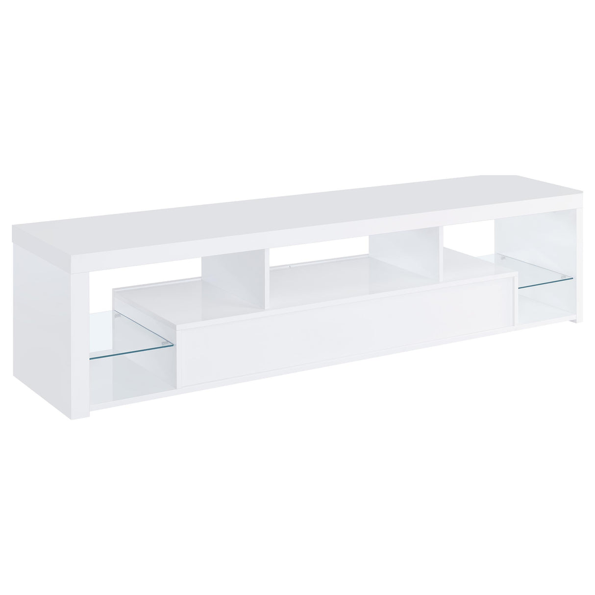 Coaster Furniture Jude 704251-SET 3-Piece Entertainment Center with 71" TV Stand - White High Gloss IMAGE 6
