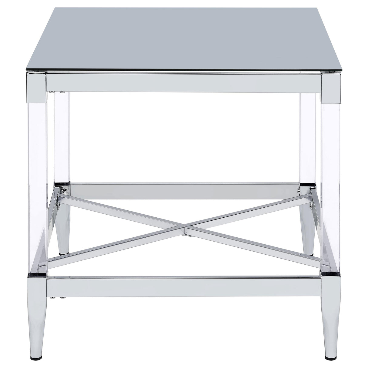 Coaster Furniture Lindley 709727 Square Tempered Mirror Acrylic Side End Table - Chrome IMAGE 6