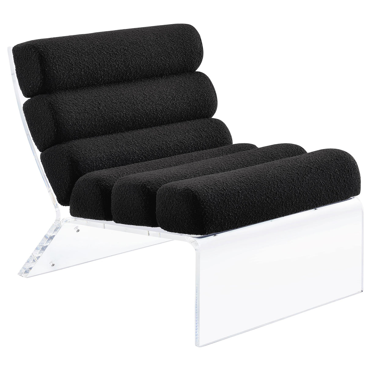 Coaster Furniture Serreta 903162 Boucle Upholstered Armless Acrylic Chair - Black IMAGE 1