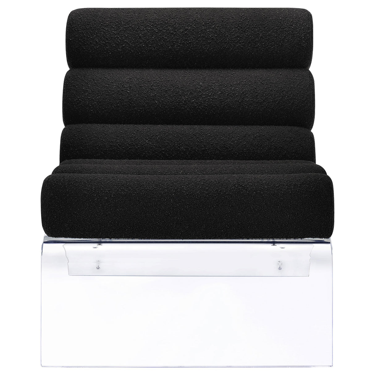 Coaster Furniture Serreta 903162 Boucle Upholstered Armless Acrylic Chair - Black IMAGE 3