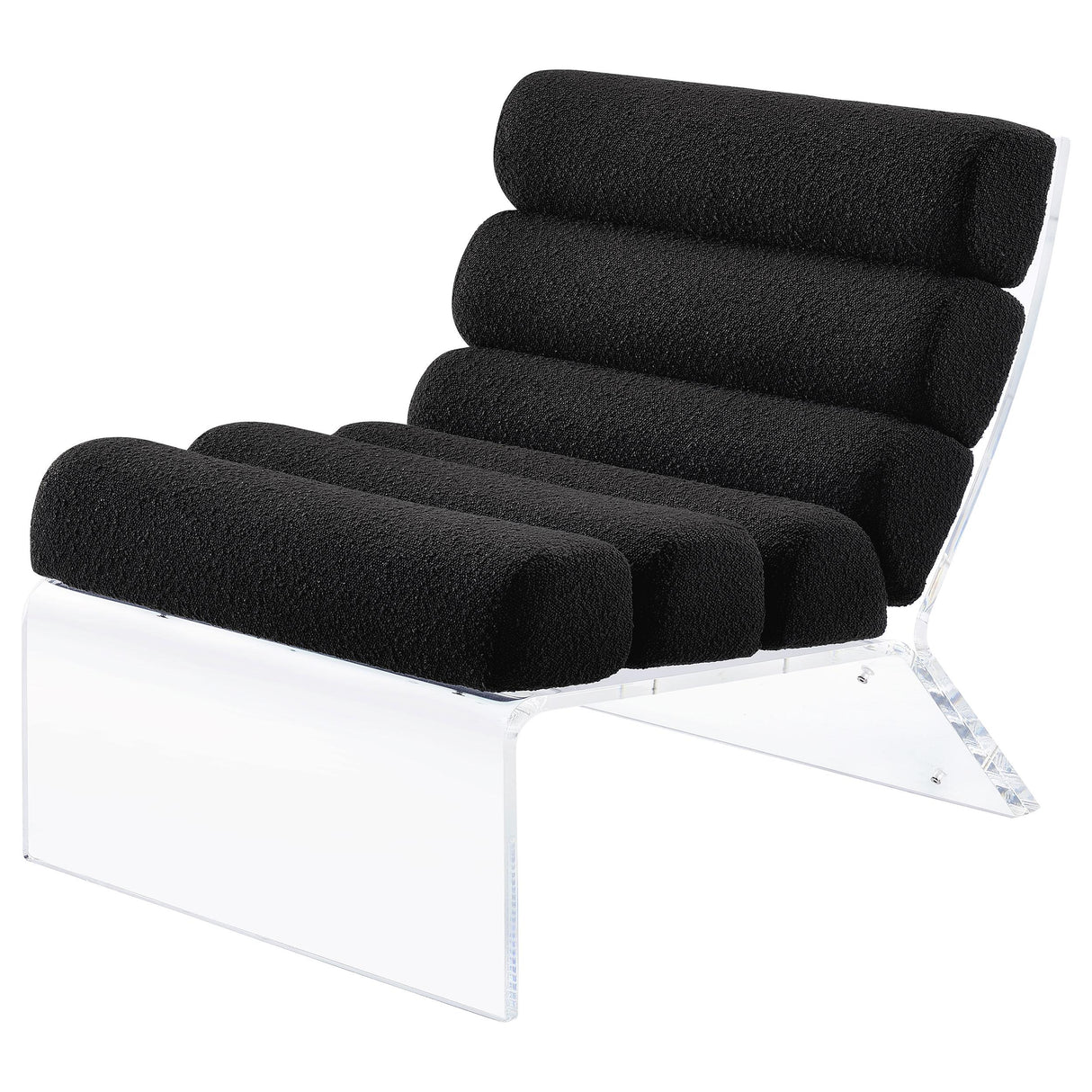 Coaster Furniture Serreta 903162 Boucle Upholstered Armless Acrylic Chair - Black IMAGE 4