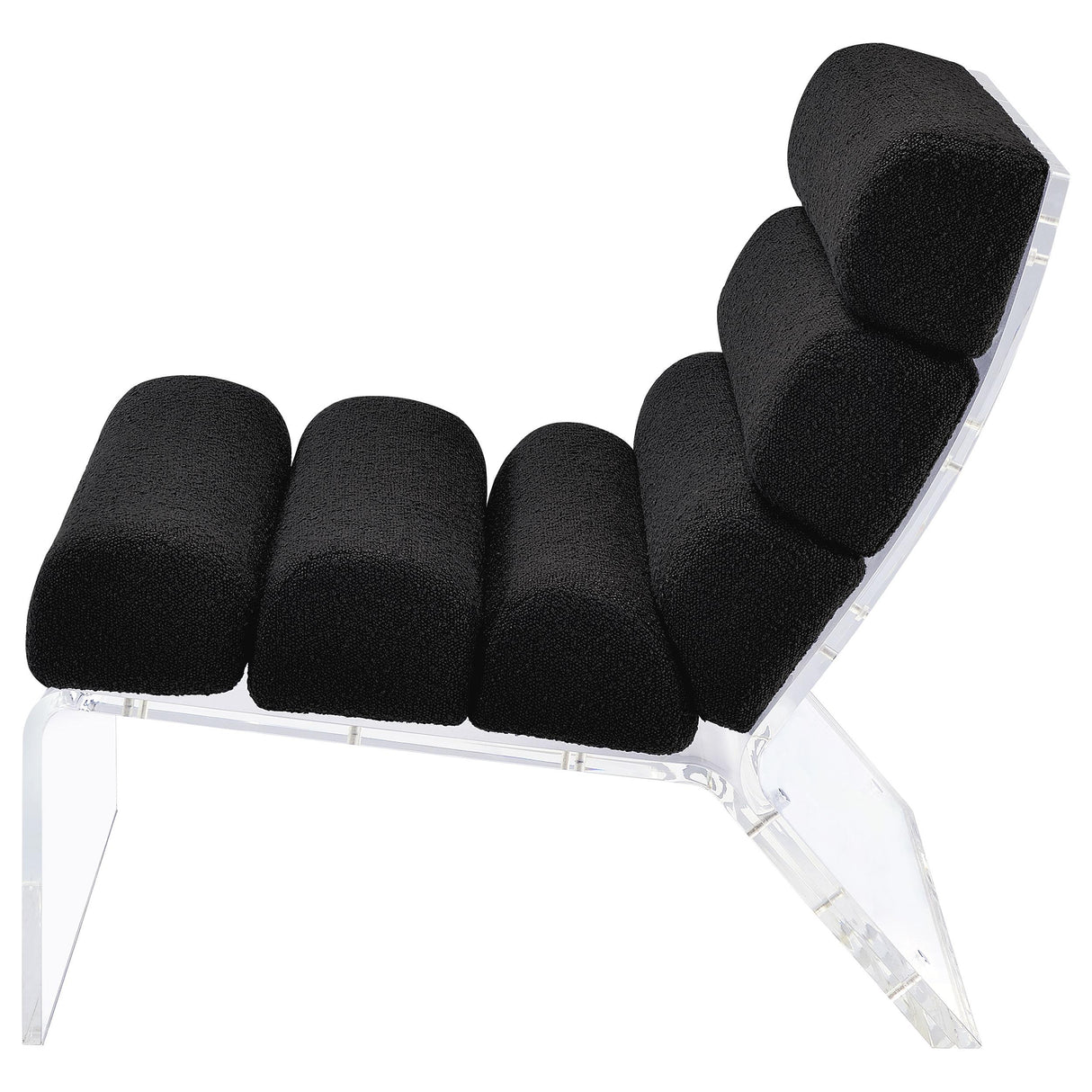 Coaster Furniture Serreta 903162 Boucle Upholstered Armless Acrylic Chair - Black IMAGE 5