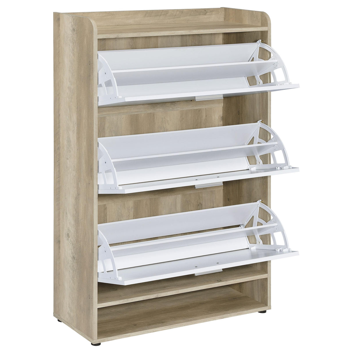 Coaster Furniture Denia 950403 3-tier Engineered Wood Shoe Cabinet - White IMAGE 4