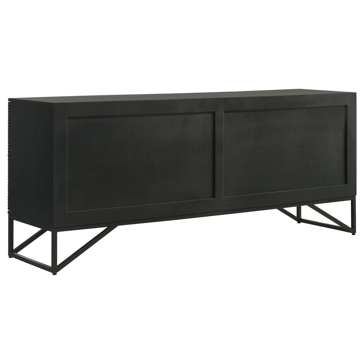 Coaster Furniture Riddell 959631 4-door Wood Reeding Accent Cabinet - Matte Black IMAGE 8