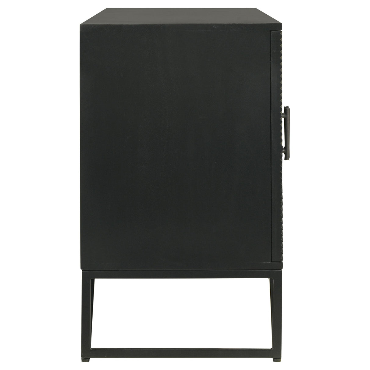 Coaster Furniture Riddell 959631 4-door Wood Reeding Accent Cabinet - Matte Black IMAGE 9