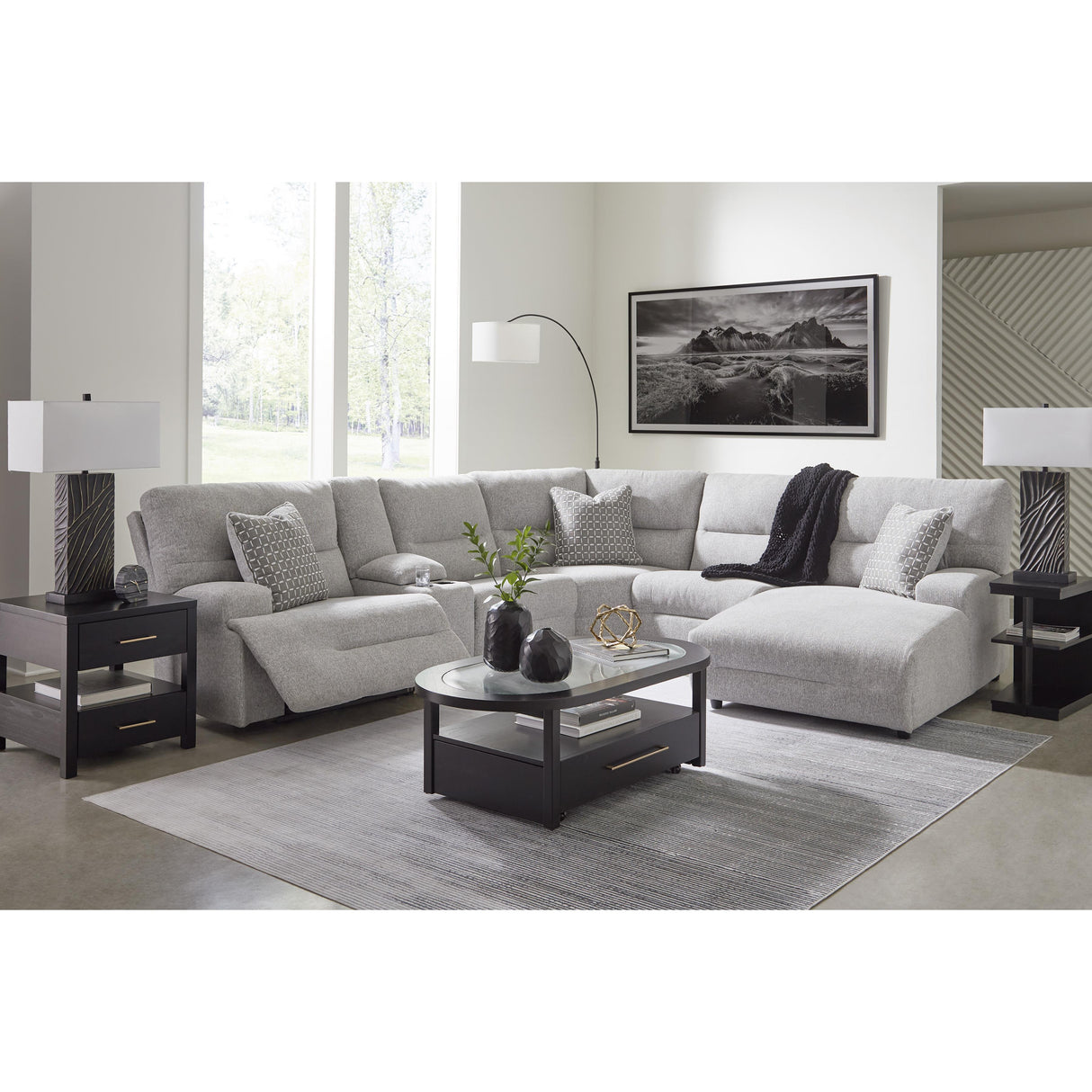 Signature Design by Ashley Acklen Place 93605S1 6 pc Power Reclining Sectional with Chaise IMAGE 3