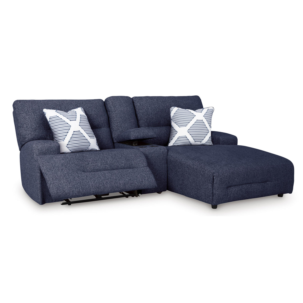 Signature Design by Ashley Acklen Place 93607S4 3 pc Power Reclining Sectional Sofa with Chaise IMAGE 2