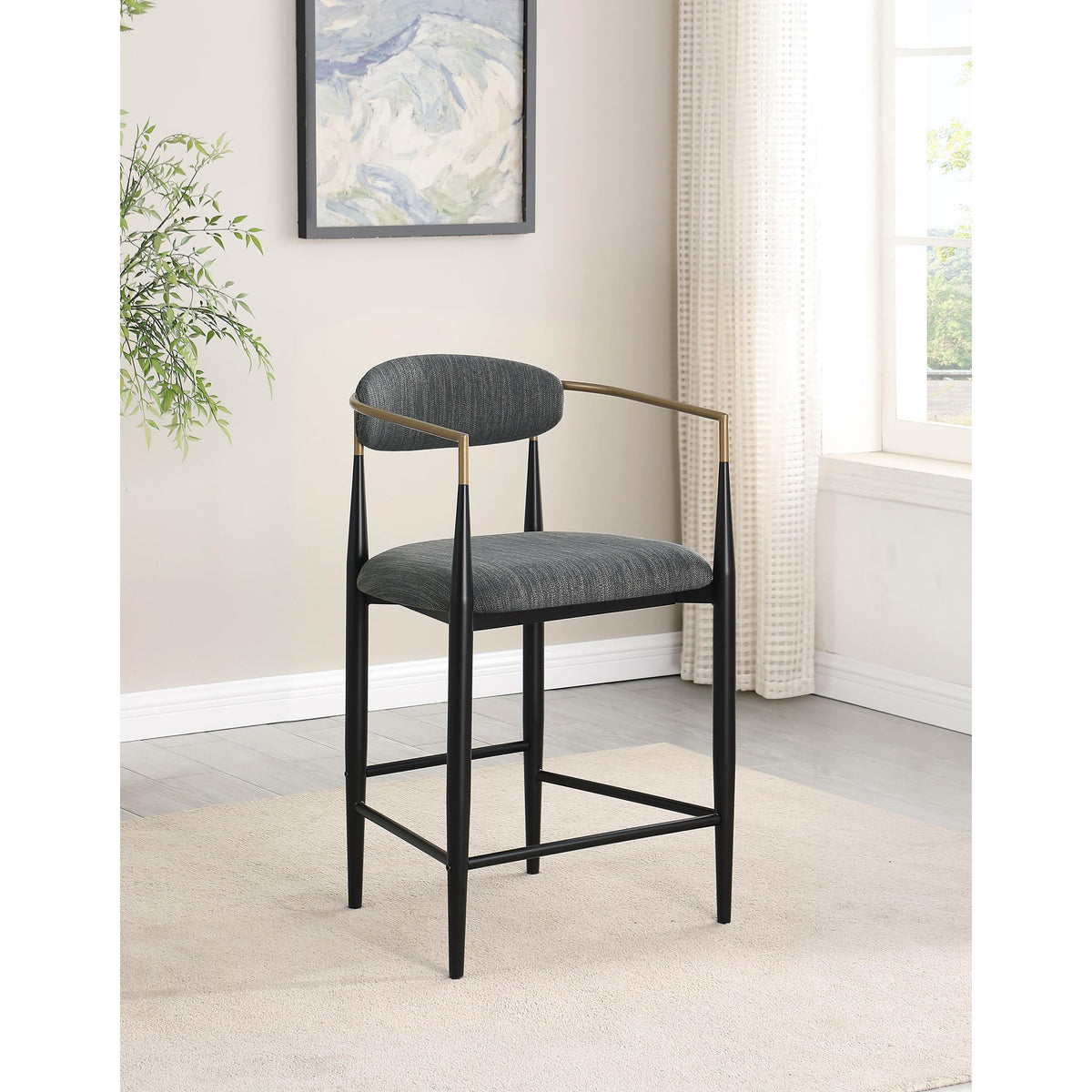 Coaster Furniture Tina 121186 Fabric Upholstered Counter Chair - Dark Grey IMAGE 9