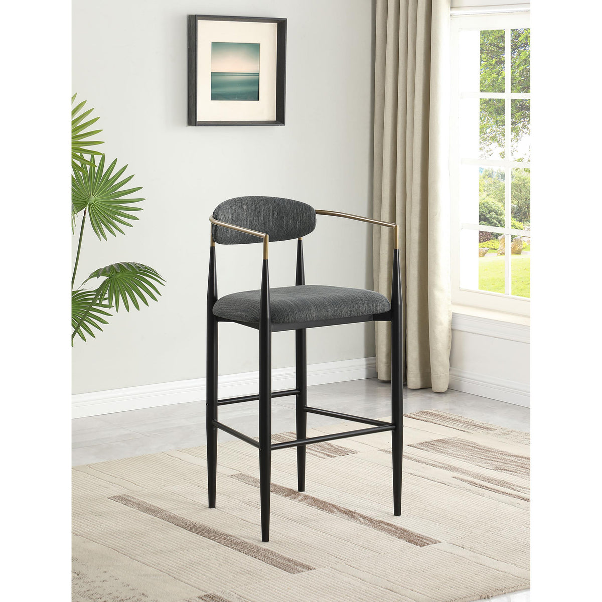 Coaster Furniture Tina 121189 Fabric Upholstered Bar Chair - Dark Grey IMAGE 9