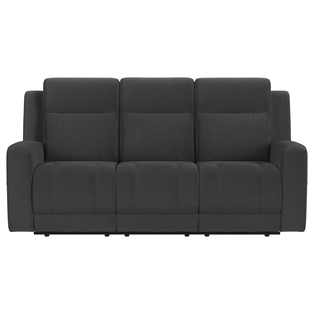 Coaster Furniture Brentwood 610284 Upholstered Motion Reclining Sofa - Dark Charcoal IMAGE 2