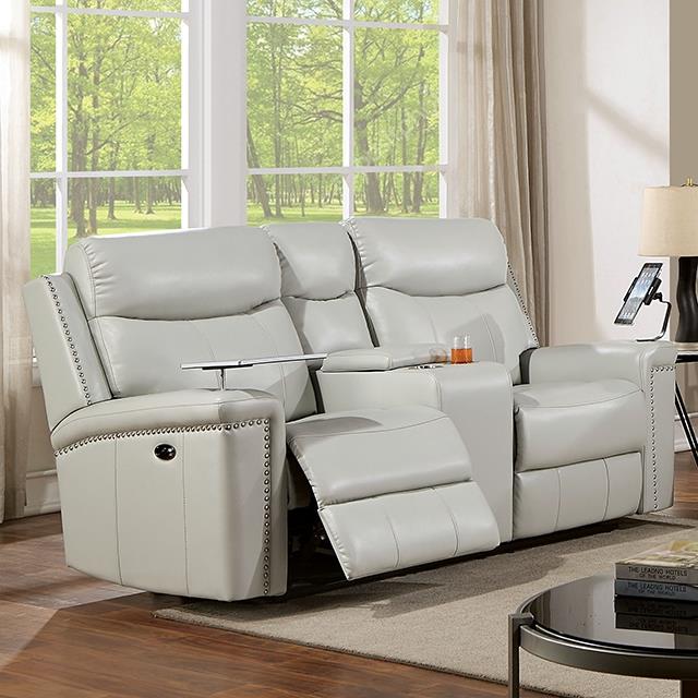 Furniture of America Florine CM6252LG-LV-PM Power Loveseat IMAGE 1