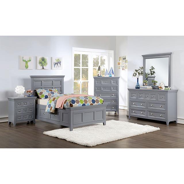 Furniture of America Castlile CM7413GY-T Twin Bed IMAGE 2
