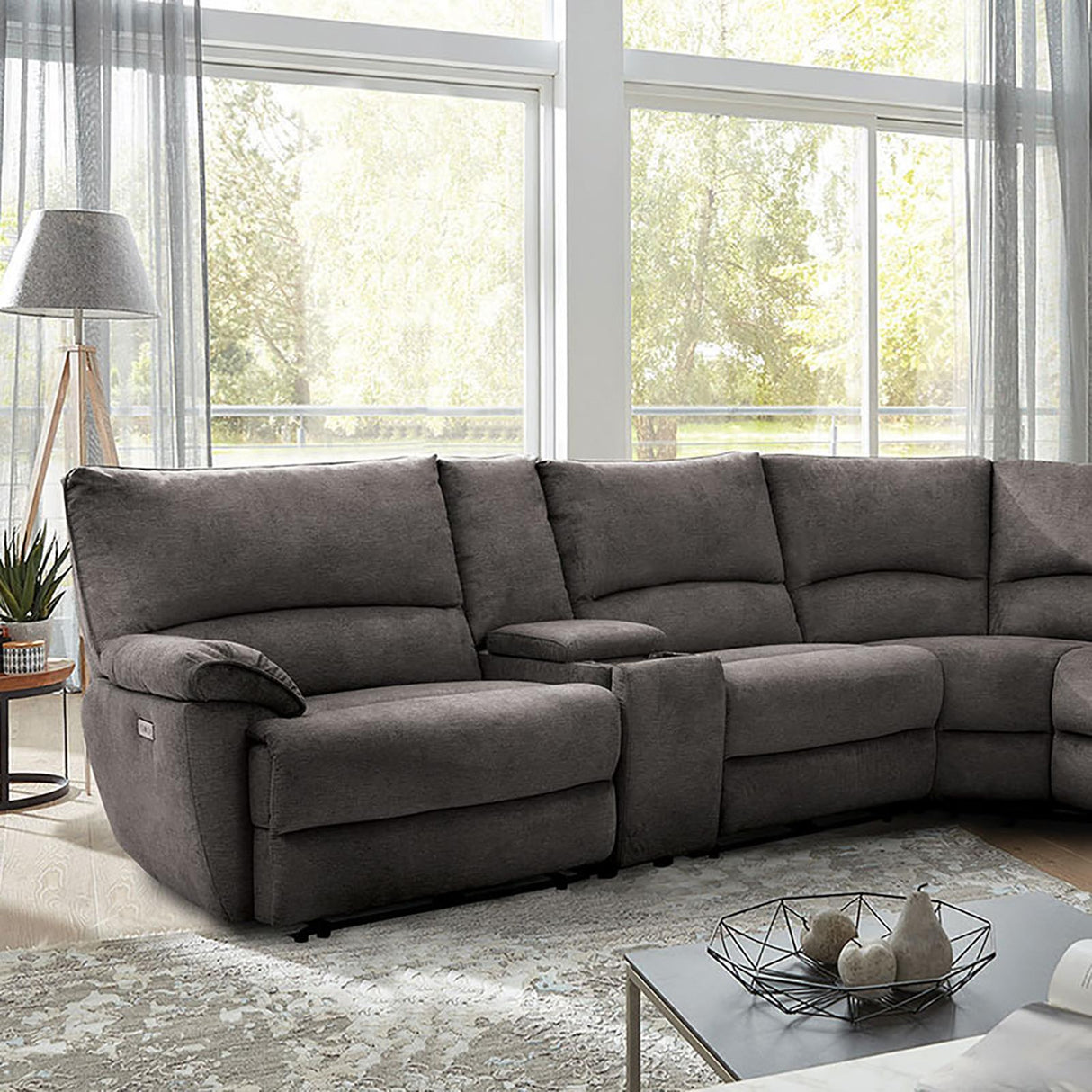 Furniture of America Cerelia CM9909GY-SECT-PM Power Sectional IMAGE 1