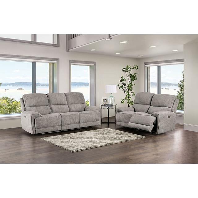 Furniture of America Morcote FM62001LG-LV-PM Power Loveseat IMAGE 2