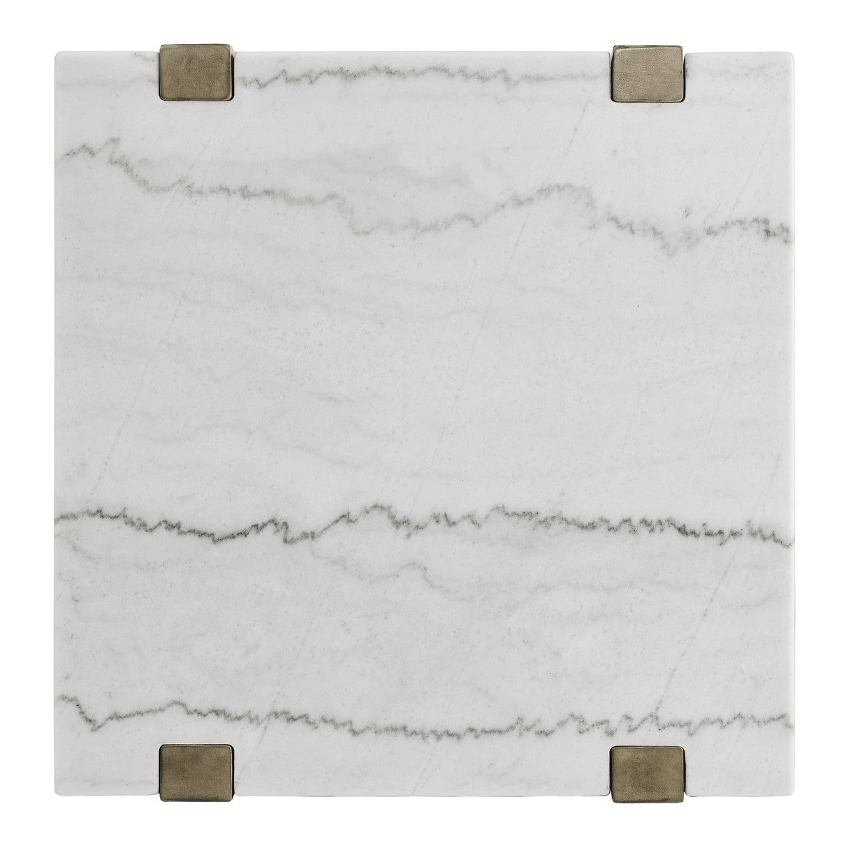 Steve Silver Furniture Perth ER100E White Marble Top Square End Table IMAGE 2