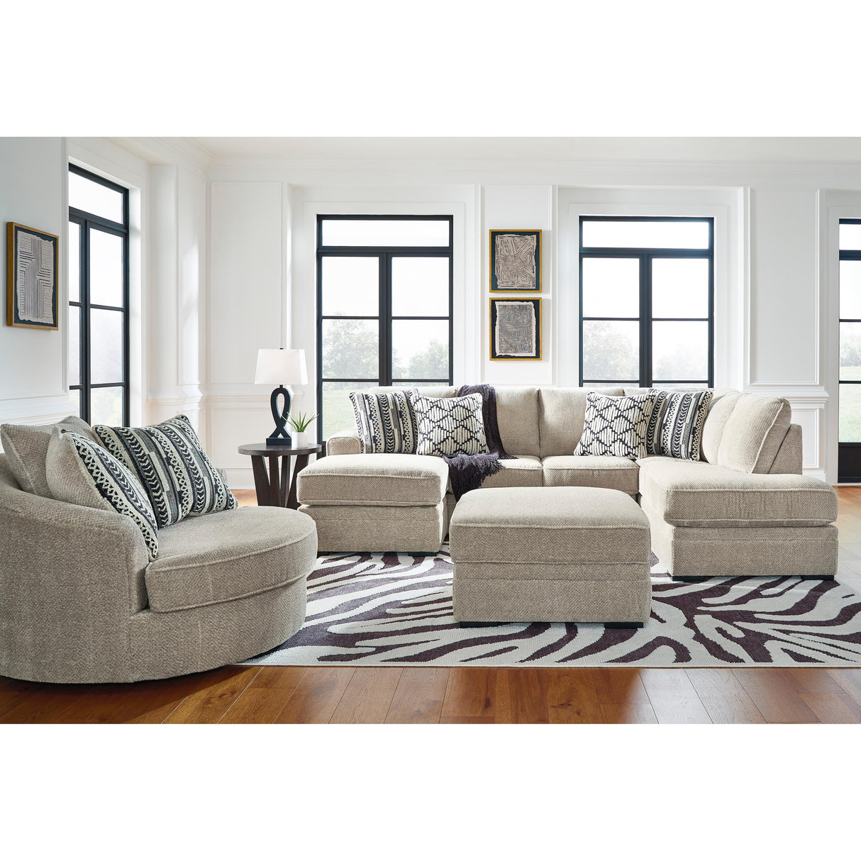 Benchcraft Calnita 20502U1 Oversized Swivel Chair and Ottoman IMAGE 5