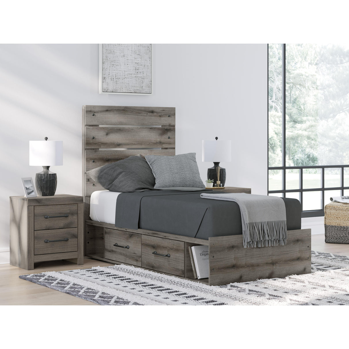 Signature Design by Ashley Graystorm PCB2405B18 Twin Panel Storage Bed IMAGE 8