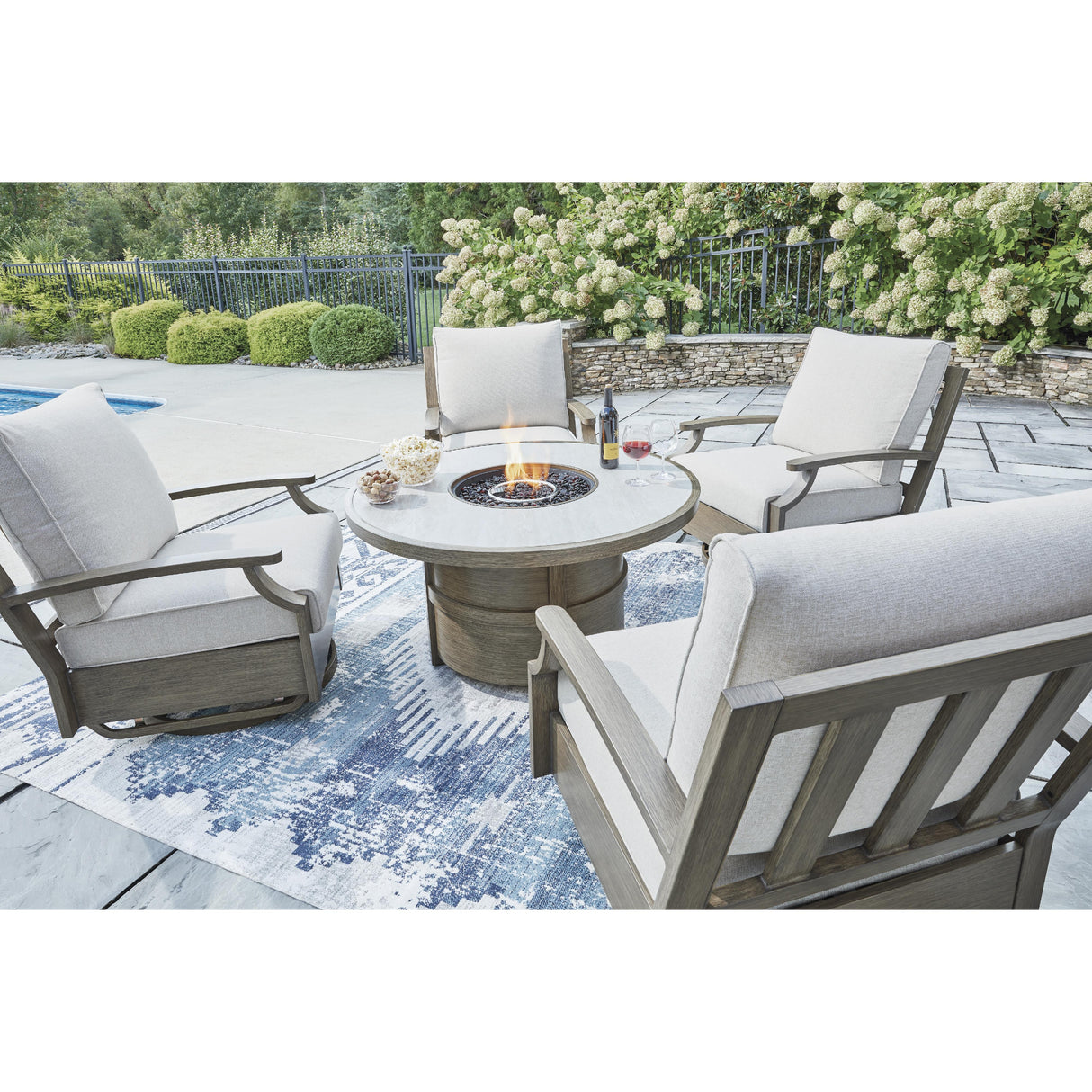 Signature Design by Ashley Rainier Ranch P701-776 Round Fire Pit Table IMAGE 7