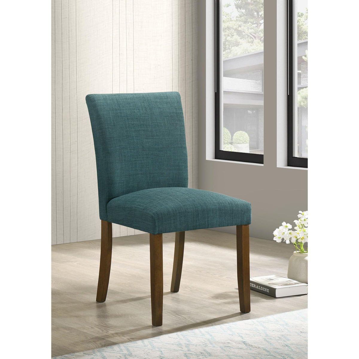 Coaster Furniture Cantley 106377 pholstered Dining Side Chair - Teal Blue IMAGE 3
