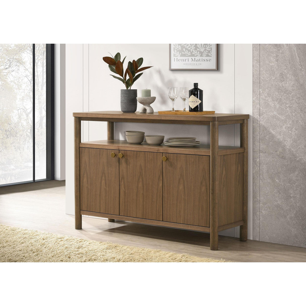 Coaster Furniture Crestmore 108575 52-inch Dining Cabinet Sideboard Buffet - Walnut IMAGE 2