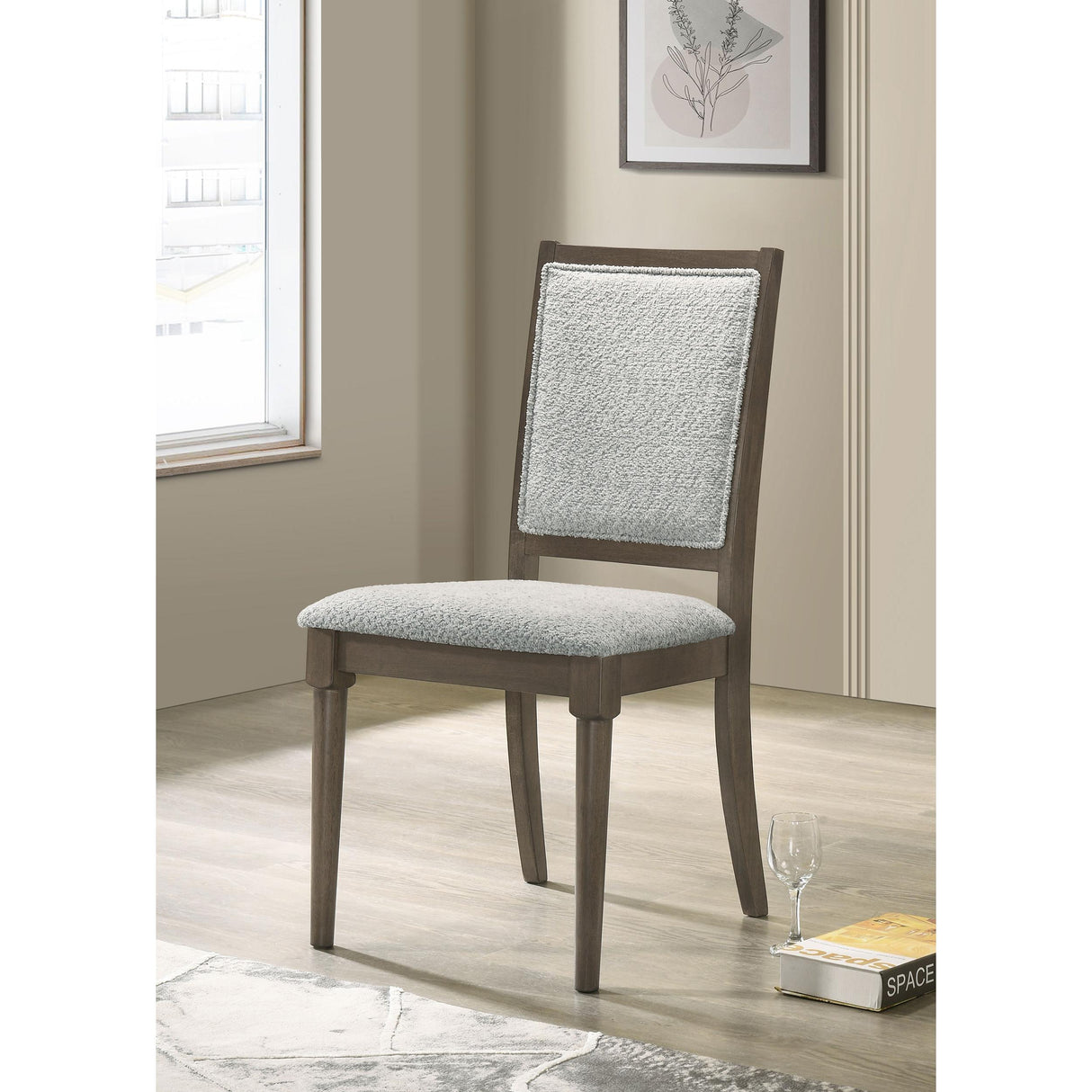 Coaster Furniture Onslow 108622 Upholstered Dining Side Chair - Dark Brown IMAGE 2